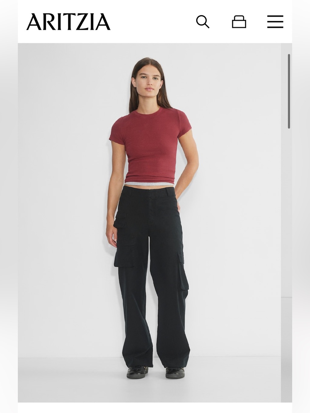 ARITZIA TNA Black Cargo Pants (4)